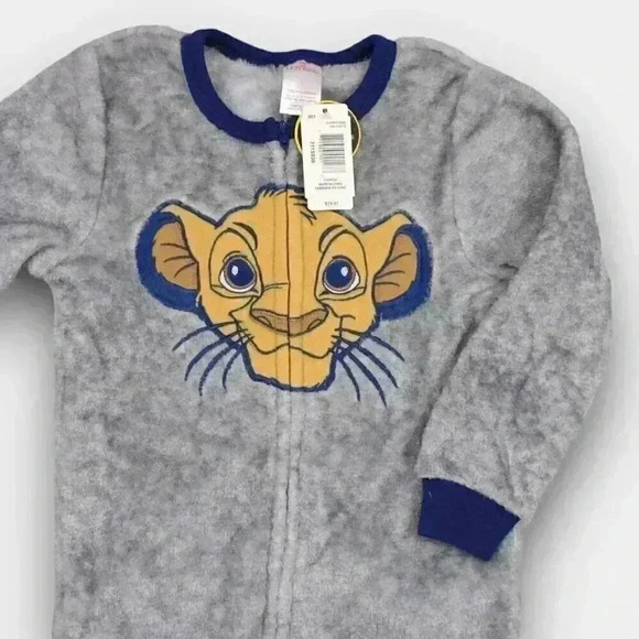 NEW! Disney LION KING - Simba Kids Zippered fleece Sleeper XS 4/5 - Picture 2 of 3